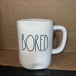 Rae Dunn Cream 'Bored' Mug